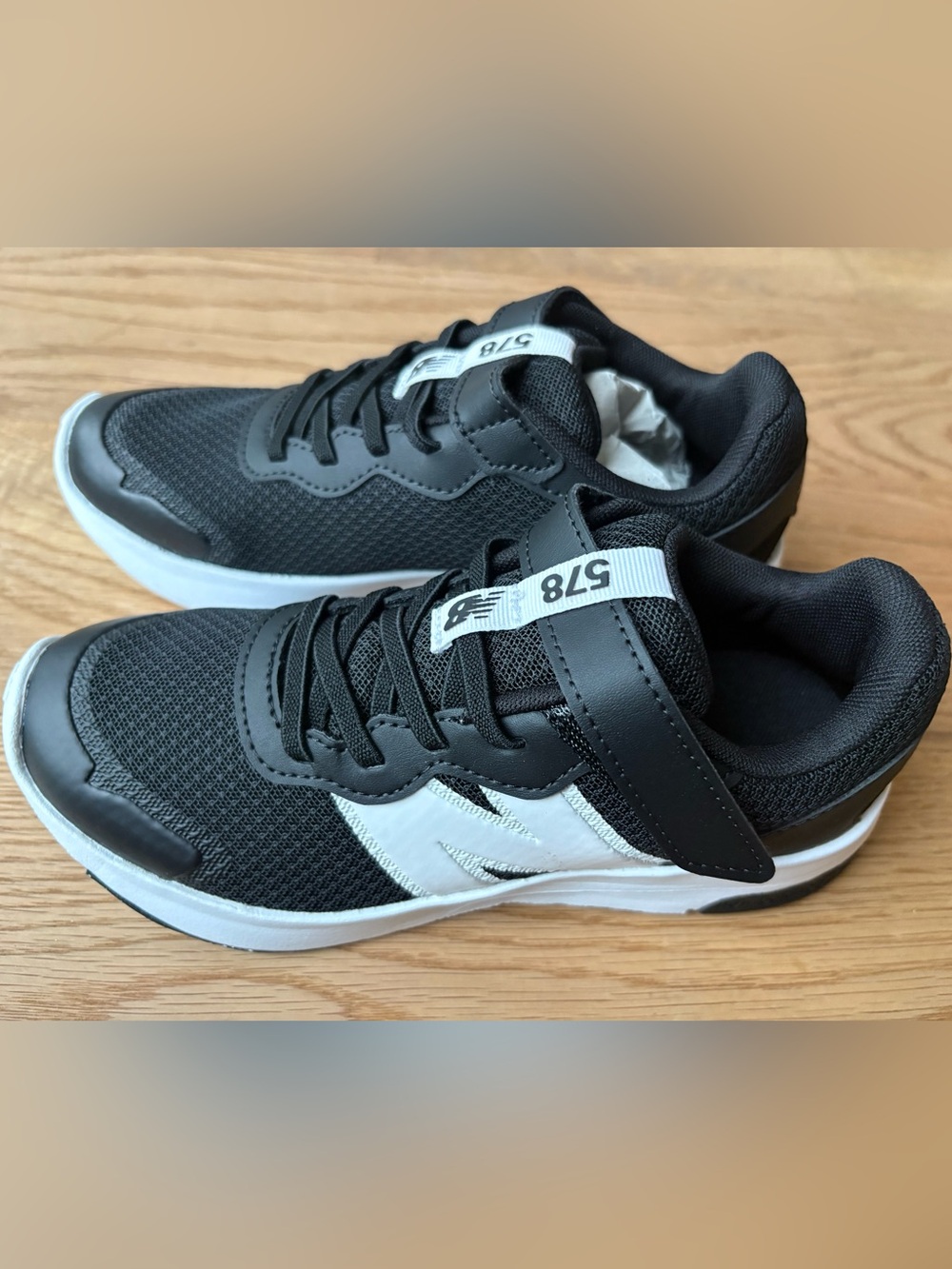 New Balance Black & White Kids Athletic Sneakers